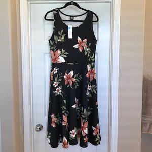 Tropical Dress with Pockets